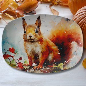 Squirrel Platter  Squirrel Dinnerware Fall Table Decor, Thanksgiving Dinnerware